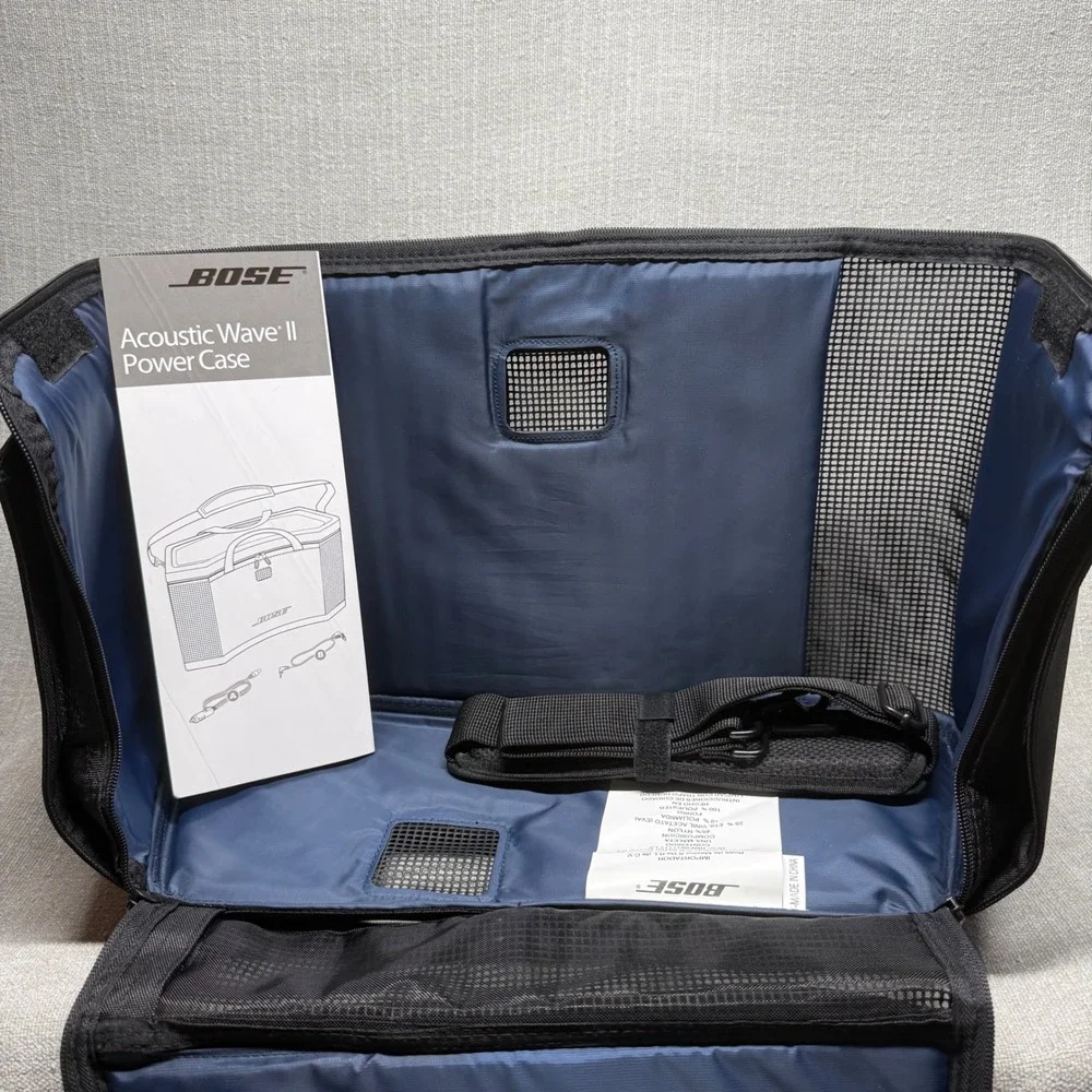 Bose Acoustic Wave II Power Case Black Travel Carrying Bag Shoulder Strap Manual